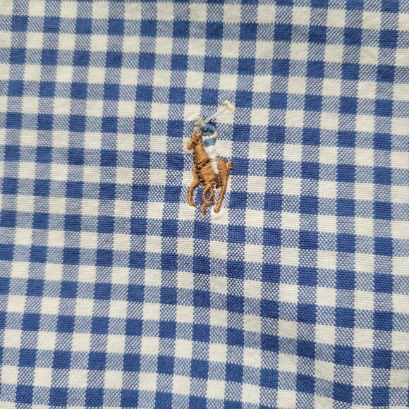 Ralph Lauren Mens Blue & White Checkered Button-Down Shirt Size XL - Picture 4 of 4